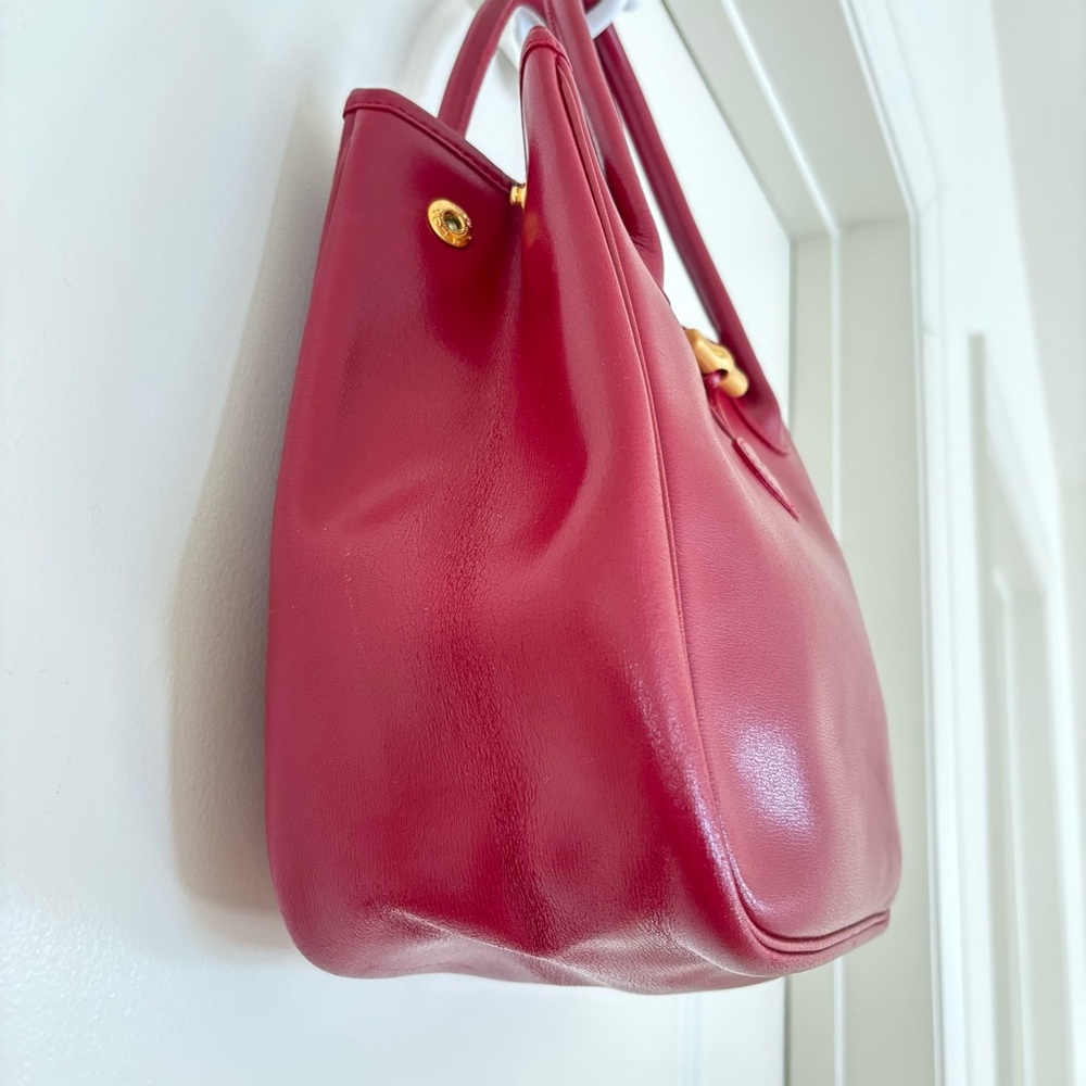 Longchamp Roseau Red Leather Handbag - Picture 3 of 16